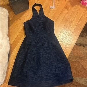 Halston Heritage Fully Lined Navy Halter Dress